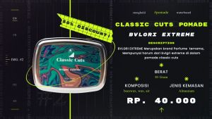 CLASSIC CUTS POMADE  AROMA BVLGRI EXTREME WATERBASED - STRONG HOLD 85 GRAM GRATIS SISIR