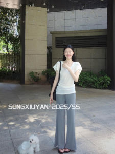 Áo Thun Cổ Chữ V Tay Ngắn Màu Trắng Rộng Rãi Mùa Hè Cho Nữ Áo Thun Cotton Thường Ngày Dáng Rộng Chất Liệu Khác