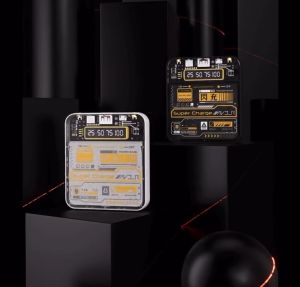 【sinarfm】PD120w powerbank fast charging 80000mah Large Capacity Fast Charger 3.0A 50000mah with 3 cable powerbank mini Punk style power bank