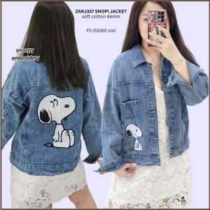 Jaket Denim Wanita Murah (ZARJ337 Snopi Jacket)