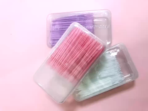 200 PCS w/ BOX CASE plastic toothpick with minimal brush bristles for teeth gap tooth pick dental care dental picker