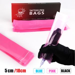 100PCS Disposable Tattoo Pen Bags Plastic Tattoo Pen Clip Cord Covers Sleeves Tattoo Pen Sleeves Tattoo Machine Pen Accessories