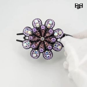 Kẹp Càng Cua Đính Đá Hoa Mẫu Đơn Xinh Xắn Phong Cách Hàn Quốc Cho Nữ