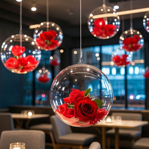 20-Inch Delicate Balloon Bouquet Transparent Rose Petals Blue Red Pink Party Event Decoration Girlfriend Hotel Restaurant Gifts