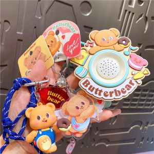 Authentic Thai Butter Bear Cute Recording Small Horn Keychain Pendant Exquisite Music Backpack Hanging Ornament Doll
