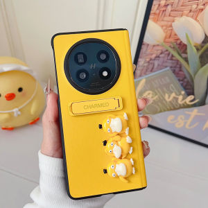 เคสรูปการ์ตูนน่ารักสำหรับ OPPO หามือ N5พับพร้อมขาตั้งหรูหราเคสใส่โทรศัพท์หนัง PU กันกระแทกเต็มตัวป้องกันบานพับแม่เหล็กอุปกรณ์เสริมสำหรับ FindN5 OPPO