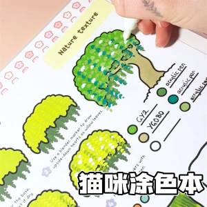 Healing Pocket Cat Coloring Book Doodle Markers Coloring Book for Children Stress Relief Drawing Book Creative Learning Tools