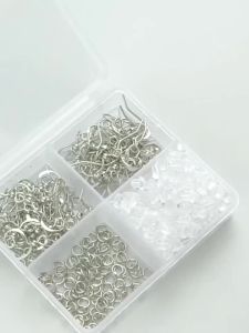 400 Chiếc Bông Tai Bạc 925 Không Gây Dị Ứng Fishhooks Với Vòng Nhảy & Mặt Sau Tự Làm Đồ Trang Sức Làm Vật Dụng
