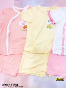 Bộ  quần áo sơ sinh cài lệch cộc tay Dokma