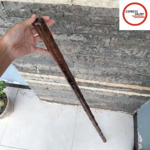 tongkat jalan kayu kelor Jawa motif bambu lurus D97