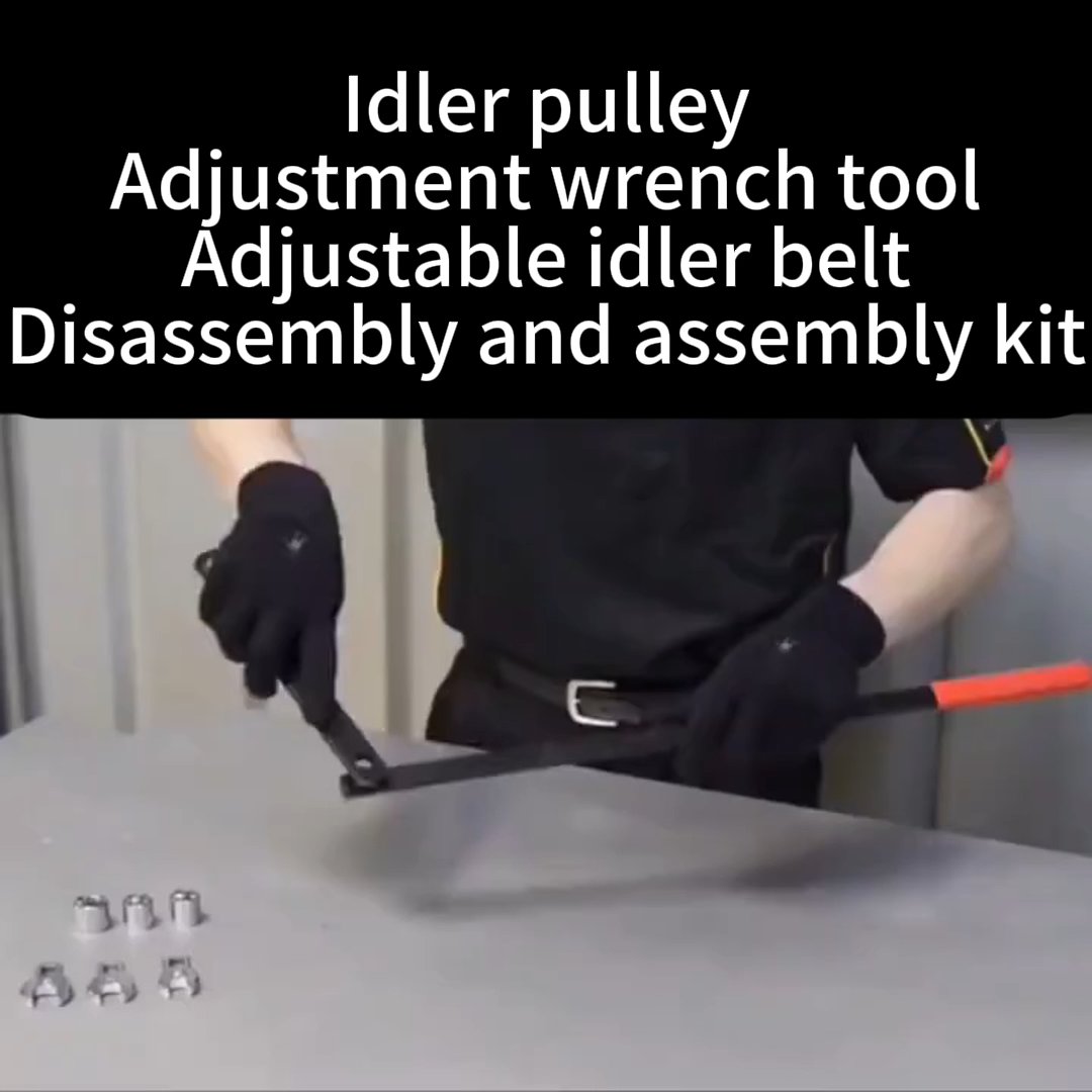9-piece automotive serpentine belt tension adjustment tool set 3/8-inch pulley wrench fan 13 14 15 16 18 automotive idler wrench repair tool