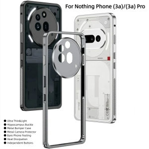 Ultra Thin Light Hippocampus Buckle Metal Bumper Case For Nothing Phone 3A (3a) Pro Cover Casing With Camera Protector