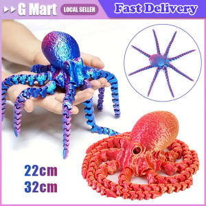 Vibrant 3d Printed Octopus Unique Detailed Jointed Body Octopus Art Sculpture Artistic Decorative Octopus Figurine
