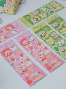 Jobbo Cute Piggy Strawberry Dessert Guka Stickers Waterproof Fan Art Idol Decorative Paper Business Supplies