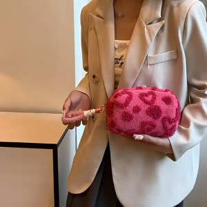 MOUSSON  กระเป๋าใส่เครื่องสำอางผ้าพลัฌกระเป๋าใส่อุปกรณ์อาบน้ำแบบพกพาความจุขนาดใหญ่กระเป๋าใส่ดินสอ