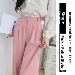 XIANYIJIAO | Summer Lightweight Black Slim-fit Ice Silk Trousers Long Pants