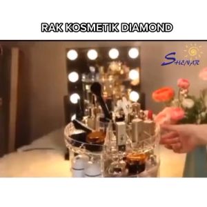 Rak Kosmetik / Rak Kosmetik Putar 360 Derajat / Rak Kosmetik Bening Shenar - Lemarimajujaya