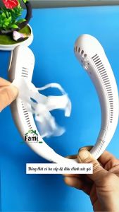 (FREESHIP TOÀN QUỐC) Quạt mini đeo cổ không cánh JISULIFE dung lượng pin lớn 1800mAhm Quạt đeo cổ không cánh ba cấp độ gió chạy êm và mát