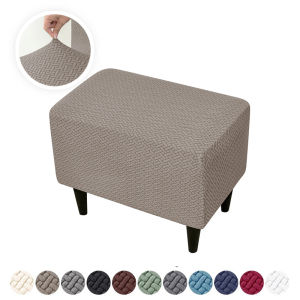1PC Màu Trơn Jacquard Co Giãn Ottoman Ghế Đẩu Bao Chống Bụi Sofa Để Chân Bọc Spandex/Polyester Bao Gồm Tất Cả Sử Dụng Tại Nhà