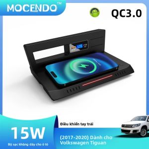 Sạc Không Dây Nhanh 15W Volkswagen Tiguan 2017-2020 LHD Đế Sạc Qi Phụ Kiện Ô Tô Cho Bảng Điều Khiển Trung Tâm/tay Vịn