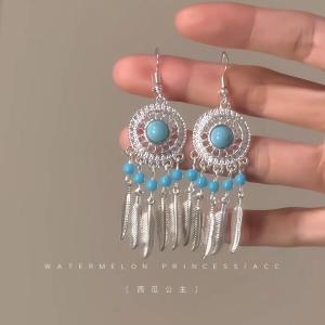 Traditional Chinese Style Earrings for Women Alloy Silver Plated Gold Plated National Wind Accessories Perfect for Hanfu and Qipao