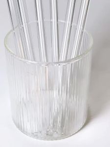 1/6PCS Heat-Resistant Glass Straw Strawberry Lemon Peach Design Ideal for Milk Tea & Juice Drinks Suitable for Office