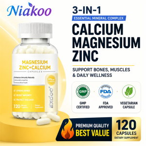 Calcium Magnesium Zinc + Vitamin D3 Capsules - Promotes bone muscle and nerve health