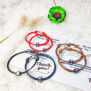 Gelang Couple Magnet Inisial Huruf Manik Dadu | Gelang Magnet Couple Initial Huruf