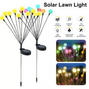 Solar Firefly Lights Firework Firefly Garden Lights Waterproof Colorful 6 Led Buld Warm Light Solar LED Light Outdoor Garden Lawn Decoration Landscape Lights