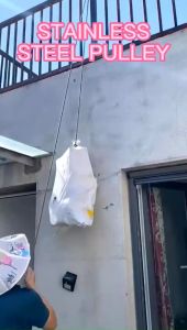 Black Hardware Stainless Steel Rust Swivel Hang Lifting Tali Wire Rope Pulley Roller Caster Wheel Block Crane Tool Set A