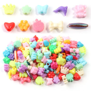 50 ชิ้น/ล็อต Big Hole ลูกปัดพลาสติกหลากสีหัวใจผีเสื้อ Apple arge ลูกปัดหลวม Spaced ลูกปัดสําหรับเครื่องประดับ DIY ทํา
