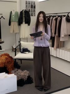 Soft Woolen Knitted Open Cardigan Vest Two-Piece Set Womens Ultra Fine Wool Soft Cozy 2025 Autumn Style Commute Loose Fit Long Sleeve V-Neck