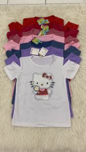 Kaos Anak Perempuan Sabrina Boneka Hello Kitty & Atasan Anak Model Sabrina Sanrio Aplikasi Payet