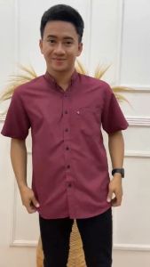 Kemeja Polos Pria Lengan Pendek Slimfit Casual Premium