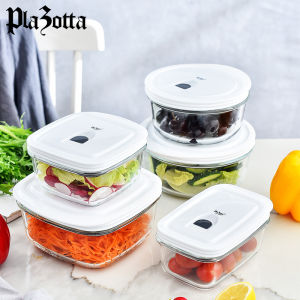 German Plazotta Heat-Resistant Glass Crisper for Microwave Oven Lunch Box Bento Box Dumplings Box Refrigerator Storage Box