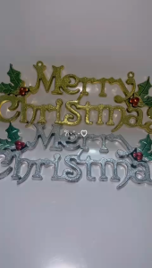 Tulisan Merry Christmas Gantungan Hiasan Pohon Natal Dekorasi Pintu Natal Ornamen Lonceng Santa Claus Salju MerryChristmass