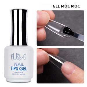 AWStorG 15ML 3 Trong 1 Đầu Móng Tay Keo Gel Trong Suốt Ngâm Tắt Móng Tay UV Nghệ Thuật Nhanh Chóng Nối Dài Cho Falsies Nhựa-Dựa Không Độc Hại