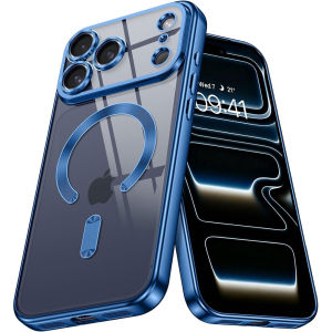 Slim Thin for iPhone 17 Pro Max Case Clear Compatible with MagSafe Built-in Camera Lens ProtectorElectroplated Soft TPU Shockproof Protective Phone Case for iPhone Air 17 16 Pro Max 15 Plus 14 Pro 13 12