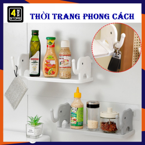 Kệ Nhựa Dán Tường Giá Để Đồ Gắn Tường Nhà Tắm Nhà Bếp Hình Chú Voi Siêu Dính Chịu Lực Tốt Tiện Lợi / Kệ Dán Tường Nhà Tắm Không Cần Khoan