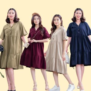 Dress wanita Nadira Dress Dress linen Oversize Jumbo Bigsize