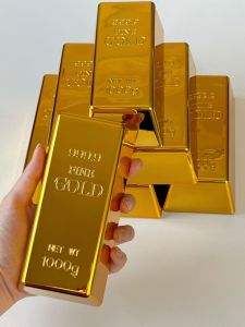 Creative Artificial Gold Bar Gold Brick Door Stop Decoration Wangcai Large Gold-Plated Gold Block Props Fortune Furnishings Decorations