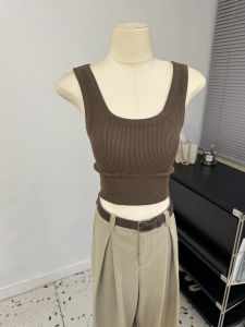 Green Autumn Winter New Style Womens Slim Fit Underwear Tank Top U-Shape Back Pad Beauty Back Short Vest Inner Wear Base Layer