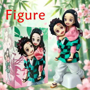 Bandai | 12.5cm Demon Slayer Tanjiro & Nezuko PVC Collectible Cartoon Figure Model Toy Creative Personalized with Packaging Box