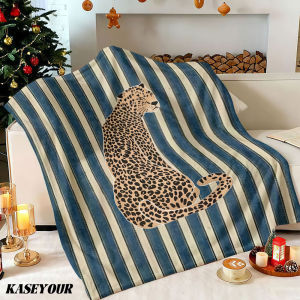 Beast Kingdom | Leopard Striped Backdrop Winter Summer Flannel Blanket Throw Fleece Soft Fuzzy Plush Cozy Fleece Blankets for Sofa Ideal Gifts