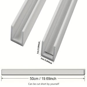 10Pcs PVC U-Shaped Groove Track Fish Tank Glass Edging Protector Strip Multipurpose Plastic Slide Way for Drawer Storage Sliding