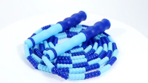 Jump Rope for Kids and Adult - Skipping Rope Soft Beads for Sports Fitness - Adjustable Vibrant Colour with PVC Pouch