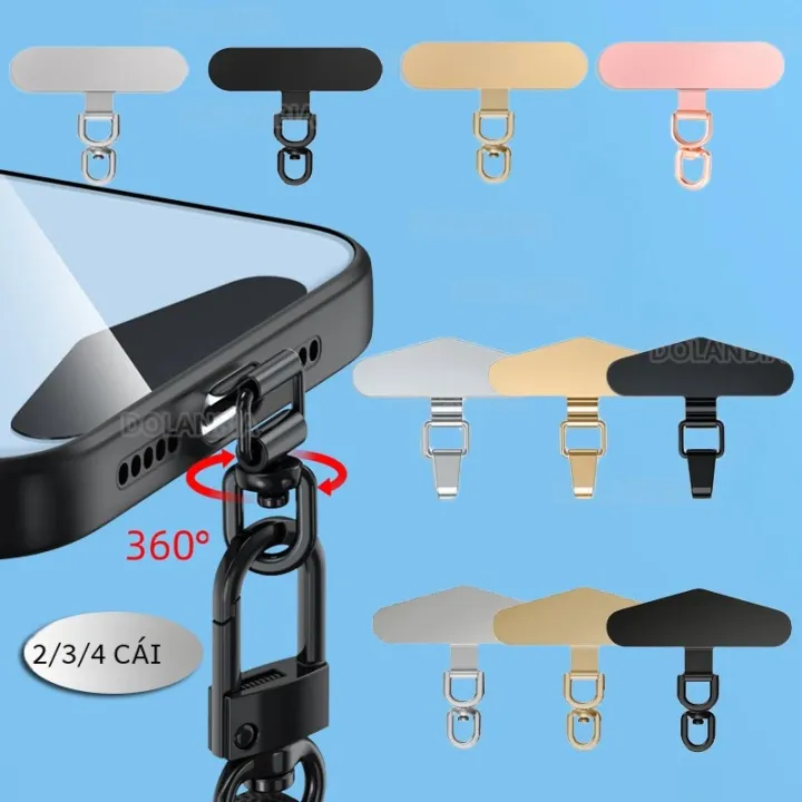360 ° Xoay Kim Loại Điện Thoại Dây Kẹp Miếng Dán Siêu Mỏng Chống Mất ...