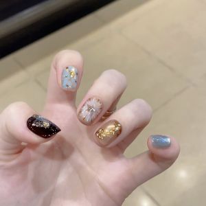 10 Bộ Móng Tay Giả Đính Đá Mắt Mèo Dễ Thương Kiểu Ngắn Tự Làm Phong Cách Ins Dành Cho Tiệc Tùng