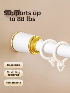 ORIENTAL LAN | Drill-Free Installation Adjustable Thickened Curtain Rod