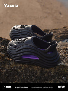 รองเท้าแตะส้นแบนแบบสวมสำหรับกลางแจ้ง รองเท้าแตะชายหาดกันลื่นสำหรับฤดูร้อนสำหรับผู้ชายและผู้หญิงคู่ใหม่ อุปกรณ์เสริมส้นเท้า EVA สวมใส่สบาย